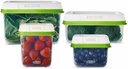 Rubbermaid FreshWorks Produce Saver, Medium and Large Storage Containers, With Lids, 8-Piece Set