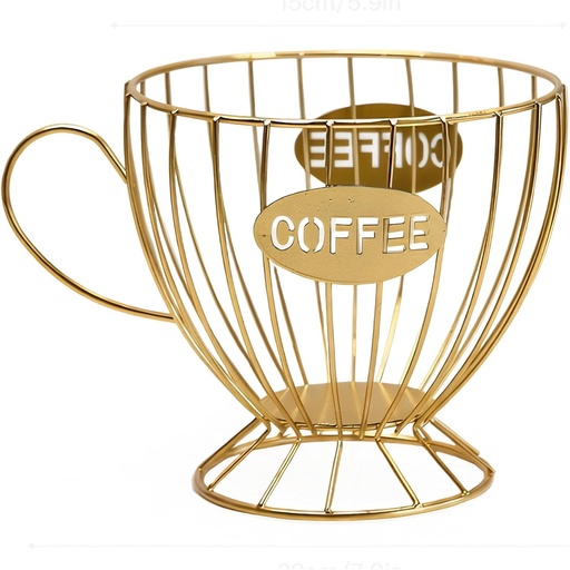 [BRSREAA2OF7B4ETL] Coffee Capsule Storage Basket for Home and Office - Metal Coffee Pod Holder with Modern Design