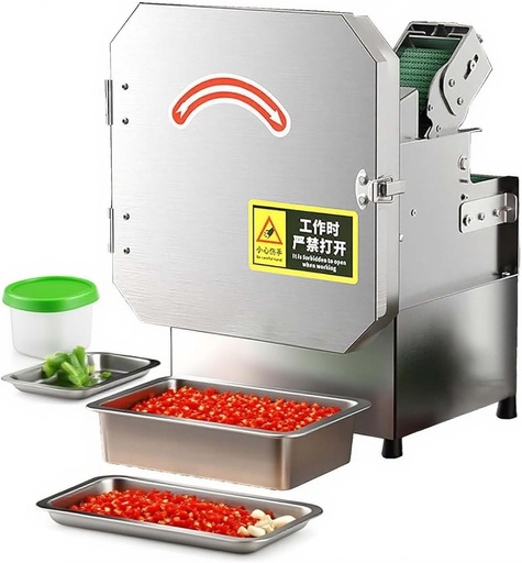 [BRSREAQEOQBQE3TJ] Electric Vegetable Cutter 300W, Professional Food Processor With Adjustable Thickness 1.5-35mm, High-Efficiency Commercial Slicer For Chives Beans Chili, Kitchen Equipment