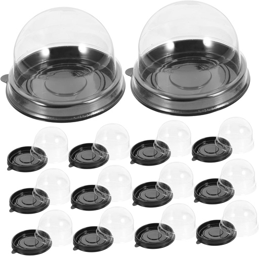 [BRSREHY3OIDRMAY4] VICASKY 50pcs Mini Cake Boxes with Dome Lid Dessert Packaging Containers for Egg Yolk Pastry and Stable Bottom Bakery Boxes for Parties and Home Use