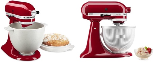[BRSRMHQOC55BQCDL] KitchenAid® Bread Bowl with Baking Lid & Ice Cream Maker Stand Mixer Attachment, 2 Quart, White