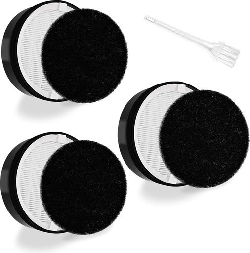 [BRSROELROF7QO23F] 3 Pack LV-H132 Replacement Filter Compatible for LEVOIT LV-H132 Air Purifier LV-H132-RF, H13 True HEPA Filter, Activated Carbon Filter, Replace Part LV-H132-RF