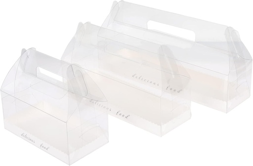 [BRSREYDYOZ7GECLK] 6pcs Cake Carrier Lid Portable Dessert Boxes Treat Boxes for Cookies Bakery Boxes Handle