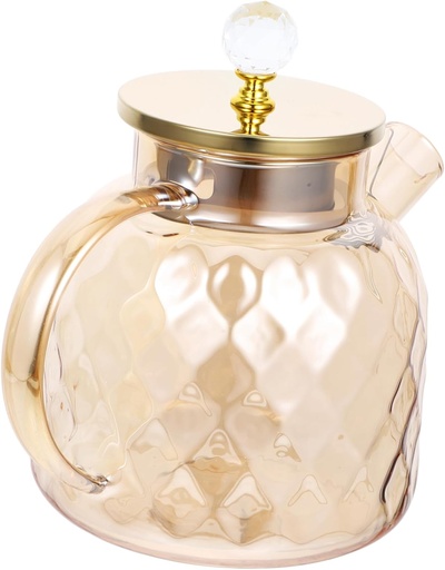 [BRSREYI5B5YGMCTJ] Elegant Glass Pitcher Iced Tea Pitcher Lid Large Fridge Jug for Drinks