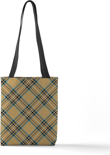 [BRSROYIQPIDRAFL4] CafePress Tan Plaid Pattern 13"x13" Reusable Grocery Shopping Sling Tote Bag