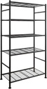 Storage Shelves - 5 Tier Shelf Organizer, Heavy Duty Garage Shelving Unit with Leveling Feet, Stable Metal Shelves Organizer for Pantry, Kitchen and Closet, 33.0" W x 12.6" D x 72.0" H, Black