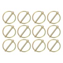uxcell 12Pcs 3/16" x 1-5/8" Linch Pin with Ring, Carbon Steel Zinc Plated Linch Pins for Boat Kayak Canoe, Trailer Trolley Trucks Mower, Color Zinc