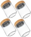 Cabilock 4pcs Glass Food Storage Containers Lids for Kitchen Organization Jars for Rice Sugar Flour and Versatile Food Storage