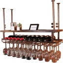 Wine Racks 2-Tiers | Wine Bottle Holder | Glass | Goblet Rack | Display | Champagne | Shelving |Organizer | Floating Wine Cellar Bar Accessories Upside Down