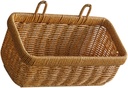 NOLITOY Weaved Basket Hanging Wicker Basket Onion Fruit Vegetable Holder Wall Hanging Flower Decorative Boho Woven Baskets Organizer for Farmhouse Home Decoration - Brown