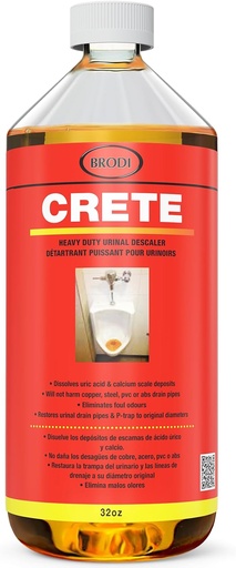 [BRSRMYIEOR5QMYDZ] CRETE Urinal Drain Cleaner, Commercial Grade, Restores Pipes to Original Diameter, Urinal Descaler & Deodorizer, Safe for Pipes, No Harsh Fumes, Urine Salt Remover, 32 Fl Oz (Pack of 1)