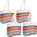 4Pcs Positive Affirmation Rainbow Canvas Tote Bag Mental Health Gifts Inspirational Gifts Reusable Grocery Bags 1