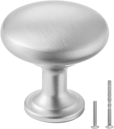 [BRSREHD6C57BSF34] VEVOR Cabinet Knobs, 25 Pack, 1.1 Inch Zinc Alloy Drawer Pulls & Door Handles, Mushroom Kitchen Dresser Solid Knobs, Cupboard Hardware with Screws for Bathroom Closet Cabinets Drawers, Nickel Color