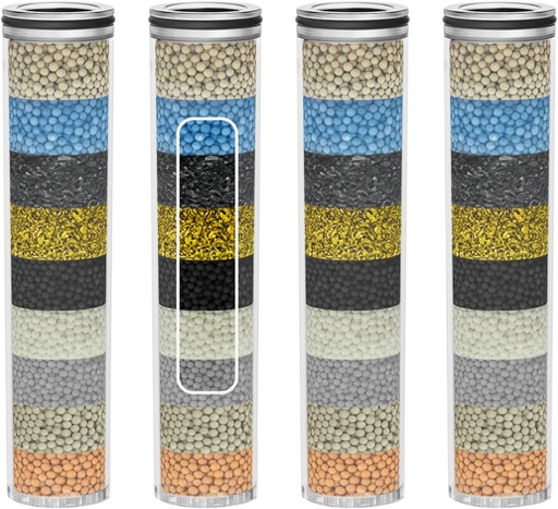 [BRSREED2BFYBOET2] Multi-Stage Shower Filter Replacement Compatible with SunCleanse Shower Handheld, High Pressure 9 Spray, Hard Water High Efficiency Filter,4 Pack