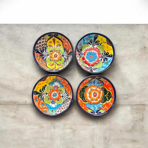 [BRSREGTYA55RMH33] 7.5" Talavera Soup Bowl | Handmade Mexican Dinnerware-Set of 2