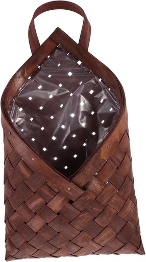 [BRSREHYEPN7G2ETJ] Rustic Woven Wood Wall Basket Decorative Flower Arrangement Storage Hanging Planter for Home Decor Versatile Floral Display and Dried Flower Holder Farmhouse Style Organizer