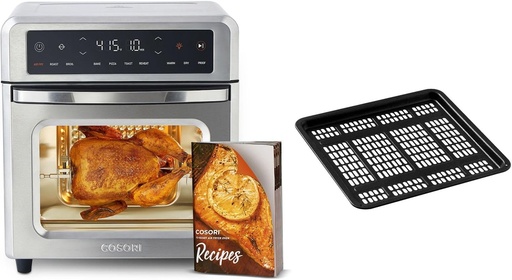 [BRSRO2YDO5YWCALO] COSORI Air Fryer Toaster Oven, 13 Qt Airfryer Fits 8" Pizza, 11-in-1 Functions & Air Fryer Tray for Air Frying & Cooking, Air Fryer Accessories & Replacements, Black, Non Stick & Dishwasher Safe