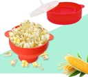 Mini Microwave Popcorn Popper, BPA Free Silicone, Collapsible, Microwave Popcorn Maker, Microwave Popcorn Bowl, Dishwasher Safe (Scorching Red)