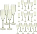 XUWAIDSGN 24 Pcs Champagne Flutes Plastic Wine Glasses Bulk Vintage Champagne Flutes Mimosa Bar Glasses Stemmed Drinking Cups 5.4OZ for Christmas Birthday Wedding Bride (24, Sage Green)