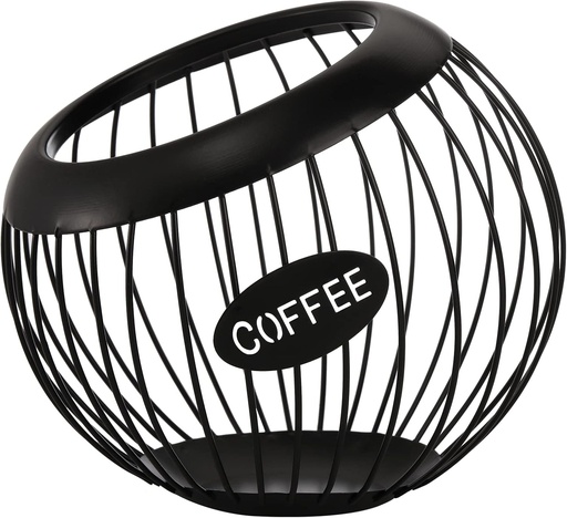 [BRSW2GIZB4FAMDTU] TOPZEA Coffee Pod Holder, Large Capacity Metal K Cups Holder Organizer Coffee Capsule Container Basket, Espresso Pods Storage for Counter, Bar Station Accessories, Black
