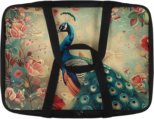 [BRSROCYTAR6WK2AZ] Yuresuae Peacock Print Isulated Casserole Carrier Waterproof 9 x 13 foil pan carrier for Holiday Family Gathering and Parties Hold in Heat