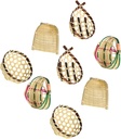 POPETPOP Small Bamboo Woven Dustpans 8pcs Mini Baskets for Favors Fruit Basket for Kitchen Unique Bamboo Woven Adornments Random Style
