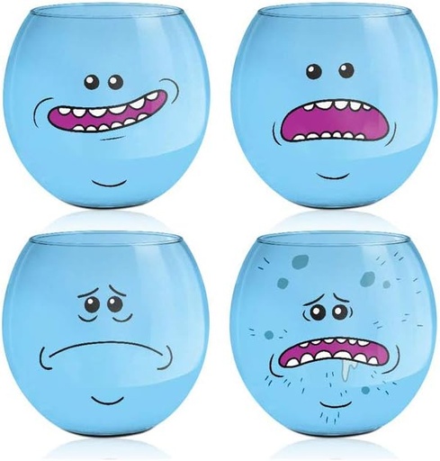 [BRSWGGAOC4IB6F3G] JUST FUNKY Rick and Morty 1.5oz Meeseeks Mini Glass set of 4