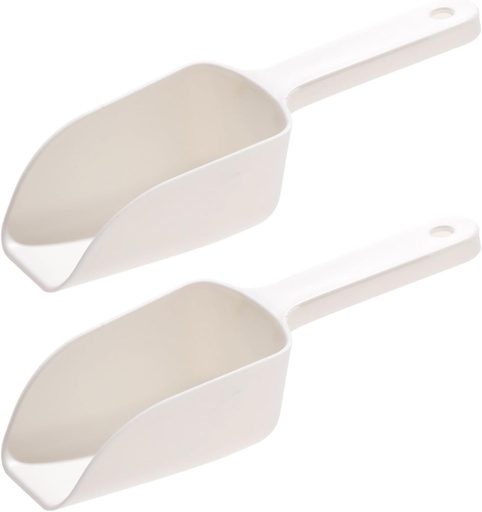 [BRSREGQYOUFGCD36] 2Pcs Ice Scoop for Ice Machine, Handheld Scoop for Freezer with Hanging Hole, Multi-Purpose White PP for Pet Food, Coffee Be