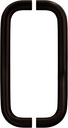 BRIXWELL Straight Back-to-Back Pull Handle Aluminum Material, Dark Bronze Finish, 11" Total Length, 10" Center-to-Center, 1" Diameter, 3-1/4" Projection