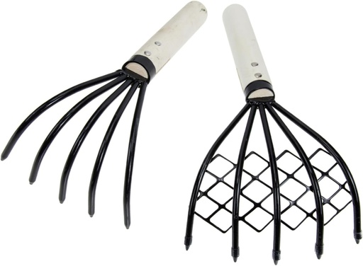 [BRSREAYLAVYBOD3P] KESYOO 2pcs Clam Digging Rake with Wooden Handle Iron Seafood Hand Cultivator for Beach Clamming and Gardening Comfortable Grip Multipurpose Shellfish Tool