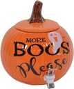 More Boos Please Pumpkin Orange 11 x 11 Glossy Ceramic Halloween Drink Dispenser