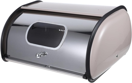 [BRSRE233BEHR6A3P] Box Stainless Steel Bread Box with Window Capacity Bread Storage Container for Kitchen Counter and Easy to Clean Modern Design for Organized Spaces