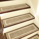 COSY HOMEER Soft Stair Treads 15pcs Non-Slip Carpet Mat 28inX9in Indoor Stair Runners for Wooden Steps,Stair Rugs for Kids and Dogs, 100% Polyester TPE Backing Beige,Square