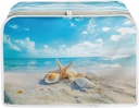 4 Slice Toaster Cover, Starfish Shell Print Toaster Accessories Wide Slot Kitchen Small Appliance Covers, Dust & Fingerprint Bread Machine Cover Kitchen Decor