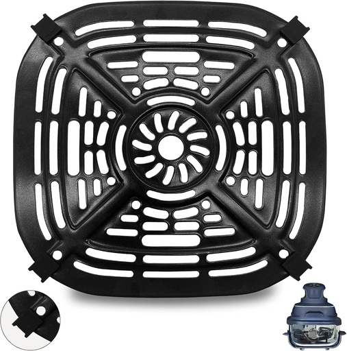 [BRSRAATQOAIQAH3J] Air Fryer Accessories for Ninja Crispi Air Fryer FN101GY, Air Fryer Replacement Parts Grill Pan Grill Plate Crisper Plate Rack Tray with Rubber Bumpers