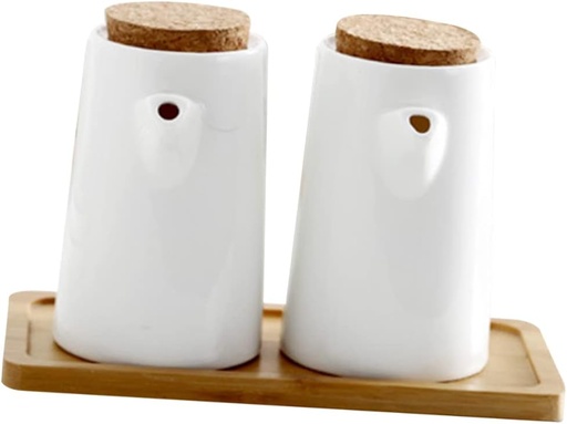 [BRSRMAACAUFQOH37] 1set Oil and Vinegar Dispenser Tray Stylish Condiment Containers for Home Kitchen Restaurant Includes Jars Japanese Design for Oil and Sauce Storage