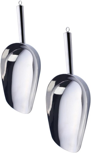 [BRSREYYFDEOWGAI6] Ciieeo 2pcs Stainless Steel Ice Scoops Heavy Duty Food Shovels for Kitchen Use Easy to Clean Ergonomic Design for Tea and Grains Silver