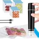 Handheld Vacuum Food Sealer,Portable Food Vacuum Sealer Machine,Rechargeable Mini Electric Vacuum Sealer with 10 Pcs Reusable Vacuum Sealer Bags,for Food Preservation and Storage