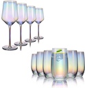CUKBLESS Drinking Glasses Set of 10, Including Water Glasses Set of 6, Stemmed Wine Glasses Set of 4, Perfect for Water, Juice, Beverage, Red or White Wine