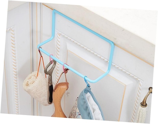 [BRSREBQ6AQFWKEIY] Blue Single Lever Over Cabinet Door Towel Bar Rack Multipurpose Lightweight Bathroom Accessory with Construction Easy Installation No Tools Portable Wall Towel Holder for Cabinets