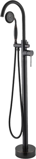 [BRSRAZ32CQOQ2DL4] Floor Standing Bathtub Faucet, Freestanding Bathtub Faucet Floor Standing Brass Bathroom Bathtub Faucet With Hand Shower (Freestanding Bathtub, Oil Rubbed Bronze)