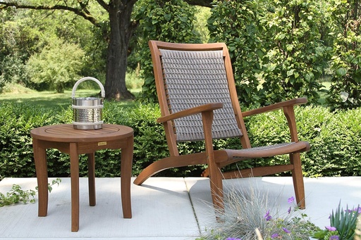 [BRSWYGATBB7BE23O] Outdoor Interiors Driftwood Grey Wicker & Eucalyptus Lounger