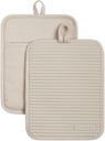 KitchenAid Ribbed Soft Silicone Pot Holder 2-Pack Set, Milkshake Tan, 7"x9"