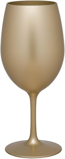 [BRSREFALCMFRAADP] Set of 4 Metallic Gold Color Plastic Wine Glasses, 20oz Capacity, Unbreakable Stemmed Acrylic Design
