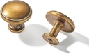 5 Pack Antique Brass Cabinet Knobs Drawer Knob Kitchen Hardware - Single Hole Vintage Retro Cabinet Knobs Kitchen Cabinet Pulls for Closet Wardrobe Dresser Cupboard