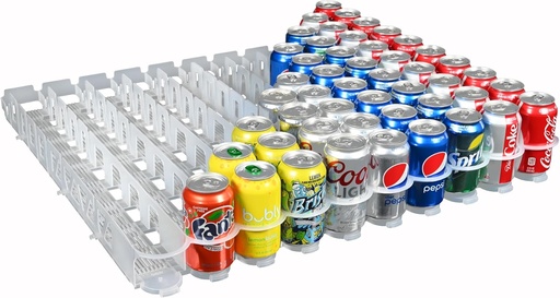 [BRSRMZIYAEIAEYLH] Display Technologies Visi-Slide Gravity Fed Organizer for 12/16oz low ring Beverages on Flat and Angled Shelves in Cold Vaults & Coolers, Drink Organizer (Pack of 2)