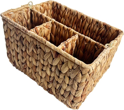 [BRSREEANB57R6DTH] Woven Cutlery Holder Multi Compartment Storage Basket for Kitchen Utensils Handmade Natural Vine Material Portable Design for Easy Carrying and Organizing Spoons Forks and Spatulas