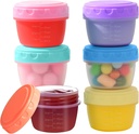 6 Pack 4oz Salad Dressing Container to Go,Small Plastic Containers with Lids, Sauce Cups, and Condiment Cups with Lids,Reusable and Leakproof Small Sauce Containers for Lunch Box