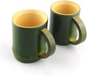 GLEAVI 2pcs Cute Slim Bamboo Water Cup Reusable Drinking Mugs for Tea Coffee Beer Wine Sake for Friends