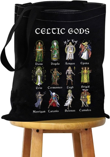 [BRSRAH36DMPQMCT7] JYTAPP Celtic Mythology Gods Canvas Tote Bag Pagan Gifts Norse Deities Ancient Irish Nordic Shoulder Bag Viking Warriors Gift